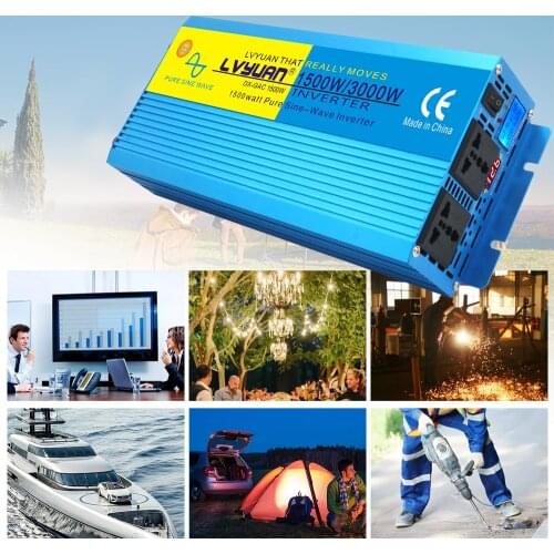 DC 12V To AC 220V 3000W Pure Sine Wave Inverter Solar InverterTransformer Car Inverter Low Noise Frequency Inverter Adapter