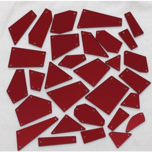 Siam Acrylic Mirror Sew On Rhinestones DIY Flatback Mirror Acryl Sew On Stones with Holes For Sewing