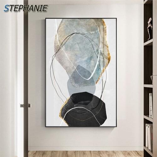 Scandinavian Abstract Canvas Poster Print Modern Paintings Green Blue Texture Wall Art Pictures Contemporary Art Room Decoration