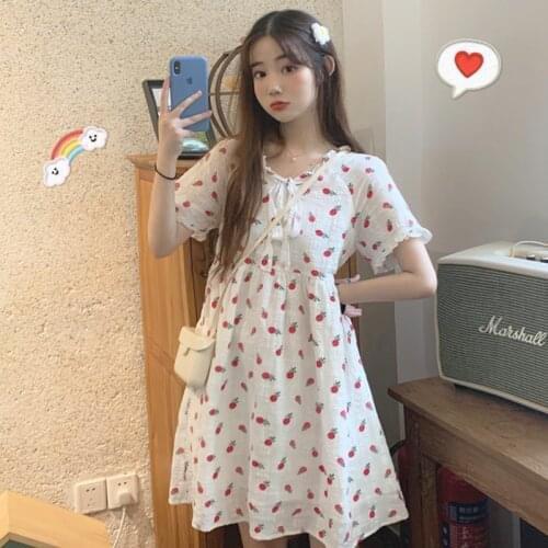 Japanese Style Sweet College Style Loose and Cute Girls Dress 2021summer New Students Slimming Dress for Women kawaii clothing