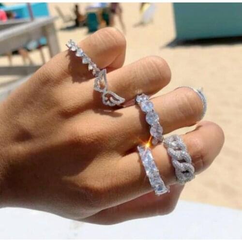 Handmade Diamond cz Promise Ring Real 925 sterling silver Engagement Wedding band rings for women men Gemstones Party Jewelry