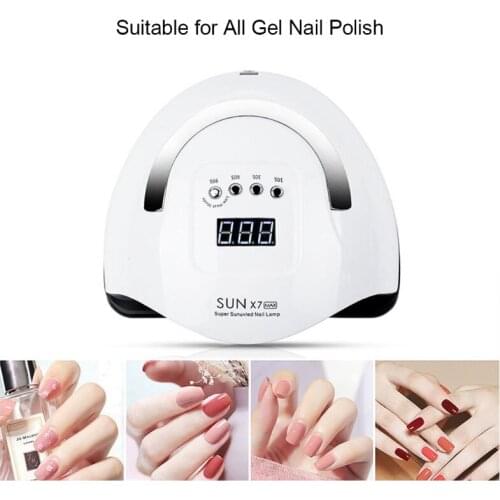 180W UV LED Light Lamp Nail Dryer with Infrared Auto Sensor for Gel Polish Professional Nail Art Tools Detachable Base