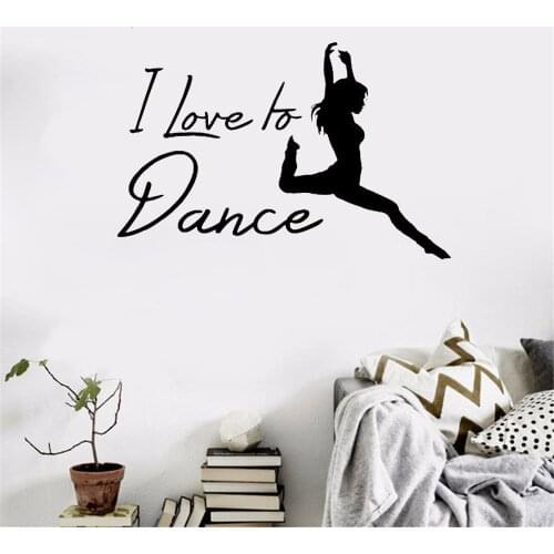 I love to Dance Artistic Dance Removable Wall Stickers Home Decor Living Room Vinyl Stickers ph310