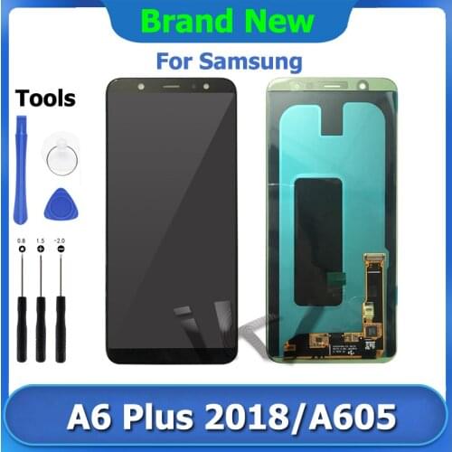 AAA+ A6 Plus 2018 LCD Display Touch Screen Digitizer Assembly For Samsung Galaxy A605 Super AMOLED Pantalla Screen Replacement
