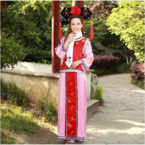 0129) Qing Dynasty gege high-grade princess costume Hanfu ancient royal flag clothing womens Cosplay the Manchu court dress