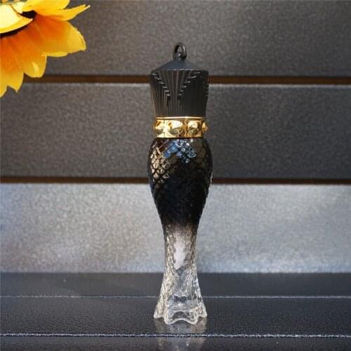 10/30/50pcs Empty Black Crown Mermaid Lip Bottle Clear Cosmetic Containers Travel Portable Transparent Bottle Brush