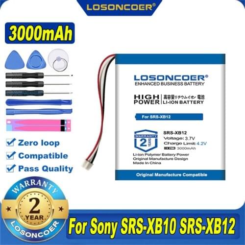 100% Original LOSONCOER 3000mAh SF-08 Battery For Sony SRS-XB10 SRS-XB12 Bluetooth Speaker