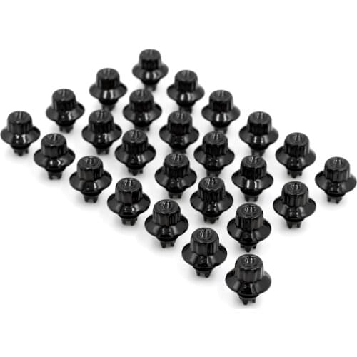100pcsx13mm Black Wheel Rivets Nuts Universal Rims Alloy Studs Lip Screw Bolt Tires Decoration D010 For Car Styling