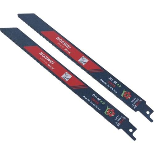 2pcs 225mm 18TPI BIM Reciprocating Saw Blades for Cutting Metal Aluminum Sheets G88A