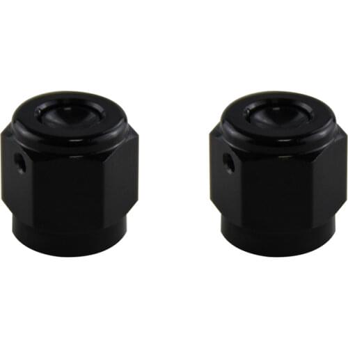 2Pcs 4-AN AN4 Anodized Aluminum Adapter Female Flare Cap /Plug/ Nut Fitting BK
