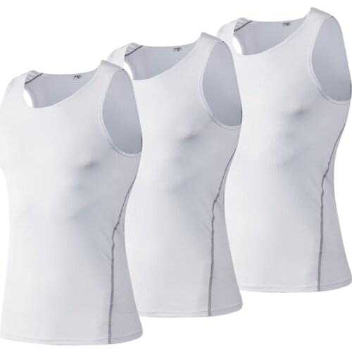 2020 Fitness Gym Bodybuilding TankTop Sport Jersey Compression Sleeveless Shirt Running Train Vest Quickly Dry White Gym shirt