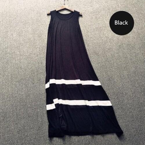 2020 Summer women brand cotton maxi dress,Plus size bohemian dress,black white model long dress