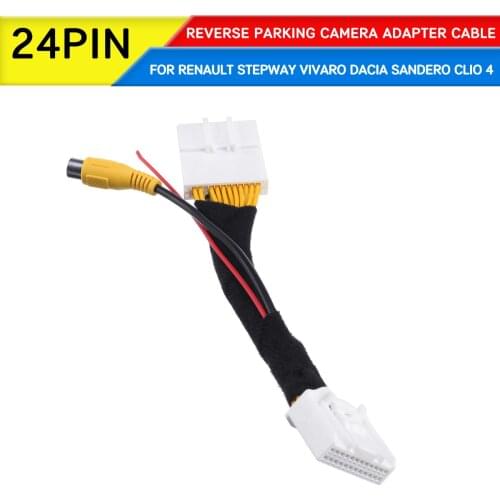 24Pin Original Video Input Switch Reverse Parking Camera RCA Adapter Cable For Renault Stepway Vivaro Dacia Sandero Clio 4