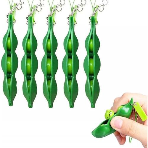 Squeeze Bean Fidget It Toys 3/5pcs Squishy Antistress Bean Fidget Toy Anti-stress Stress Relief Keychain Stress Reliever
