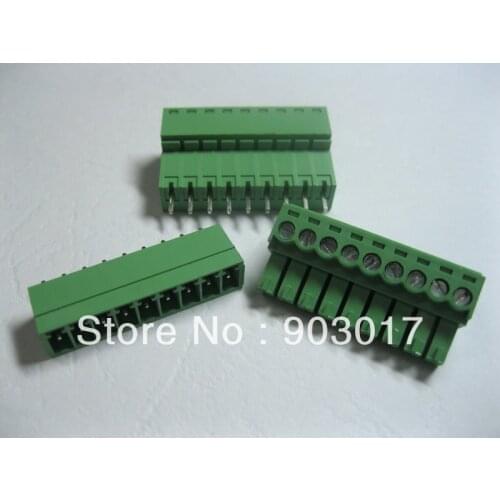 400 Pcs Per Lot 3.5mm 9 way/pin Screw Terminal Block Connector Green Pluggable Type HOT Sale High Quality