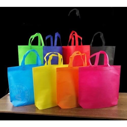 50pcs Professional custom Foldable Shopping Bag Reusable bag Green shopping tote bag custom logo non-woven advertising bag