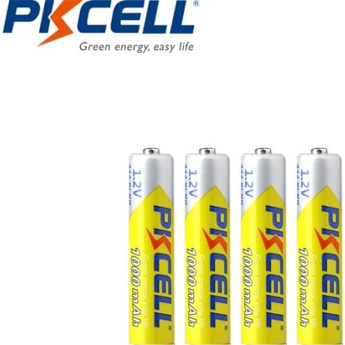 4PCS PKCELL AAA Battery 1000mah 1.2v NIMH AAA Rechargeable Batteries 3A aaa ni-mh batteries battery for flashlight toys