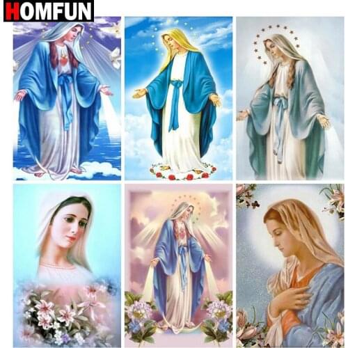 HOMFUN Full Square/Round Drill 5D DIY Diamond Painting "Religiöse frau" Embroidery Cross Stitch 5D Home Decor Gift