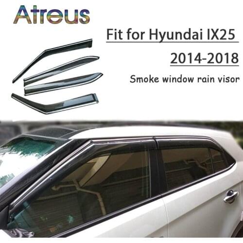 Atreus 1set ABS For 2018 2017 2016-2014 Hyundai IX25 Creta Accessories Car Vent Sun Deflectors Guard Smoke Window Rain Visor