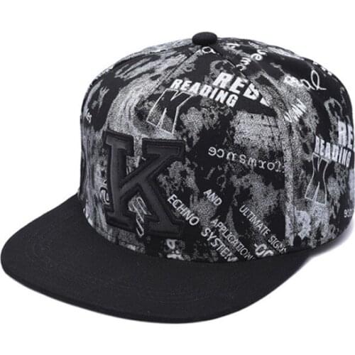 Hip Hop Baseball Cap Flat Hat for Mens and Womens Korean Style Cap Letter K Dance Snapback Fashion Size New Adult 2021