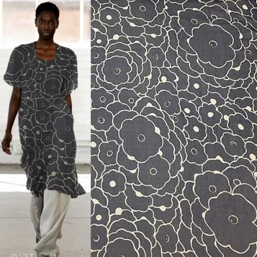 Floral on nvay blue background silk georgette gauze fabric for summer,SCG544