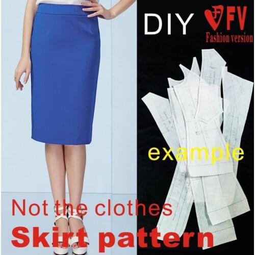 DIY handmade clothing making pattern womens cotton and linen skirt 1:1 cutting drawing BBQ-9