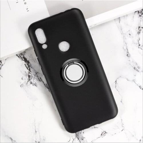 For Redmi Y3 Back Ring Holder Bracket Phone Case Cover Phone TPU Soft Silicone Cases for Xiaomi Redmi Y3 M1810F6G M1810F6I 6.26"