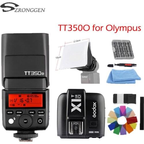 Godox Mini TT350O Speedlite TTL HSS1/8000S GN36 Camera Flash Pocket lights TT350 + X1TO Trigger for Olympus Panasonic
