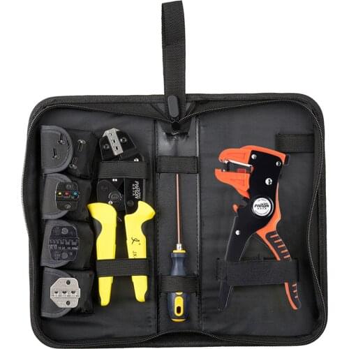 PARON Professional 4 In 1 Wire Crimper with Cord End Terminals Engineering Ratcheting Terminal Crimping Pliers Crimper Tool Kit