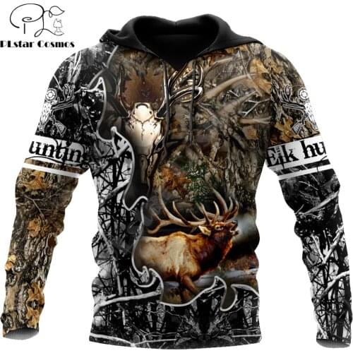 Beautiful Elk Hunting 3D Printed Hoodie Animal Men Sweatshirt Unisex Streetwear Zip Pullover Casual Jacket Tracksuits KJ0255