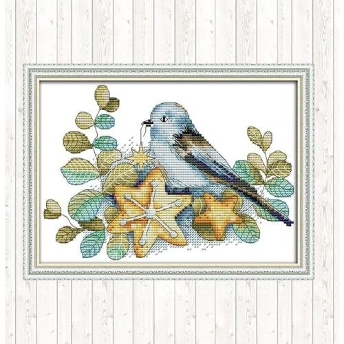 Little Bird and Its Baby Home Decor Cross Stitch Kits DIY Needlework Crafts Cotton Thread Embroidery Needlework Set Patterns Kit