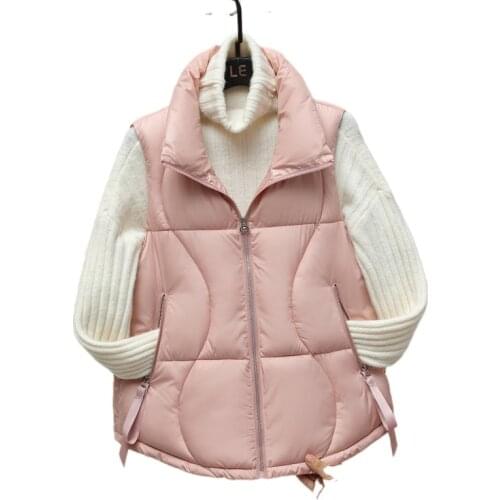 Fashion 2022 New Autumn Winter Short Cotton Vest Women Jacket Glossy Sleeveless Coat Warm Ladies Winter Waistcoat