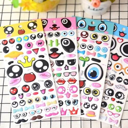 1Pc Eyes Bubble Stickers Toys Cute Cartoon Children Student 3 Months Day Hand Account Reward Three-dimensional DIY Stickers