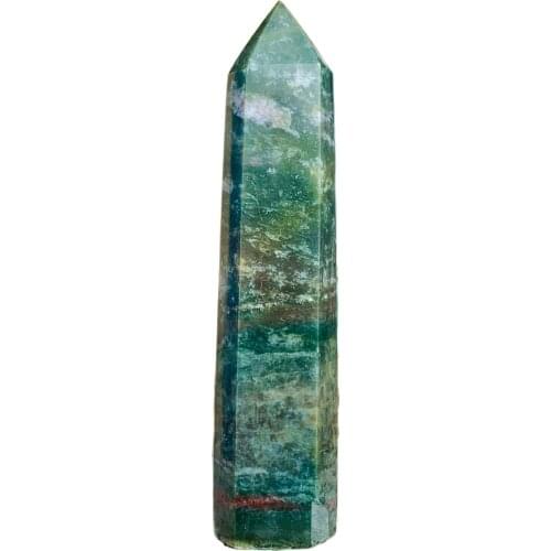 Natural water plant agate square tip