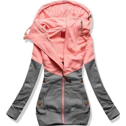 Oversize Double Hooded Sweatshirt Women Long Sleeve Autumn Spring Coat Patchwork Pocket Zipper Hoodie Plus size 3XL 4XL 5XL