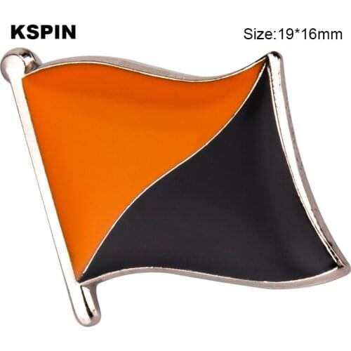 Orange-Black Metal Lapel Pin Flag Badge Flag Brooch National Flag Lapel Pin International Travel Pins