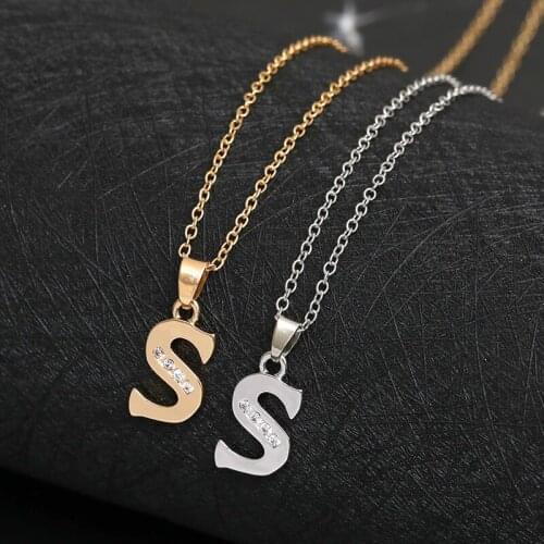 Gift English letter S fashion lucky Monogram necklace 26 alphabet Initial sign mother friend family name gift necklace jewelry