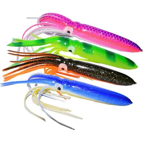 Free Shipping 4pcs/ lot Fishing Lure Soft Bait Octopus Squid Shrimp 18cm 15g Sea Fishing Pesca China Factory Wobblers