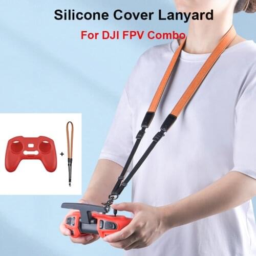 Remote Control Silicone Cover Lanyard for DJI FPV Combo Remote Control Protective Case Neck Strap for DJI FPV RC Accessories