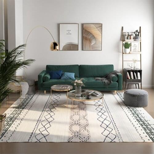 Nordic Geometric Pattern Carpet Morocco Chenille Fabric Home Rug For Living Room Bedroom Floor Mat Anti-Slip Boho Rug 160X230cm