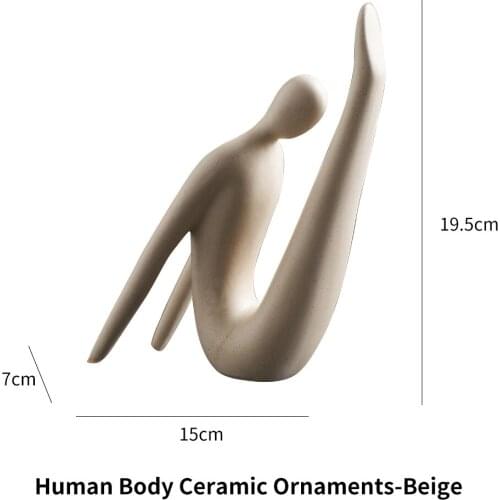 Modern Art Figure Abstract Crafts Ornaments Living Room TV Cabinet Wine Cabinet Ceramic Yoga Poses Girl Figurine Home Decoration