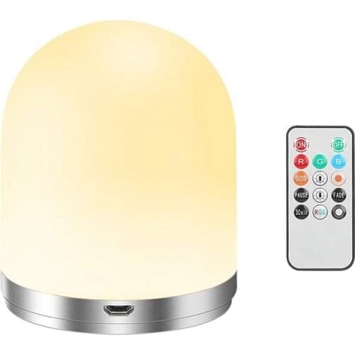 Night Light,Bedside Table Lamp for Kids with Remote with Dimmable Warm White Cool White,RGB Color Changing and Timer