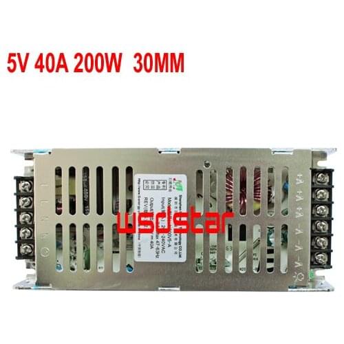 5V 40A 200W Ultra-thin Special LED display Switching Power Supply