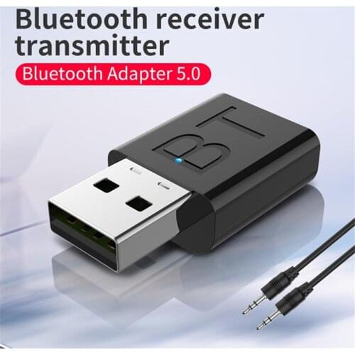 Liser Universal 5.0 Audio Bluetooth Receiver 2 in 1 With Adapter Cable USB Interface Support Car Computer