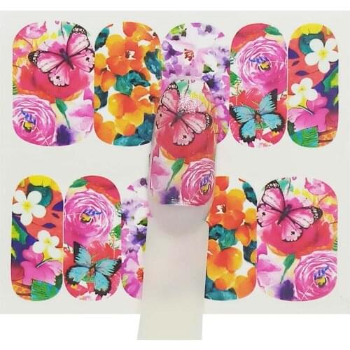 Water Nail Decal and Sticker Butterfly Slider for Manicure Nail Art Watermark Tips A12