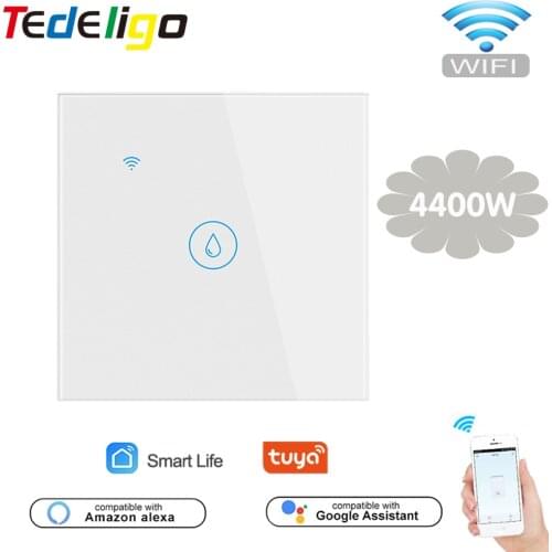 WIFI Tuya Smart Life APP Boiler Water Heater Switch EU Standard Touch Panels Wall Switch Work with Timer Voice Google Home Alexa