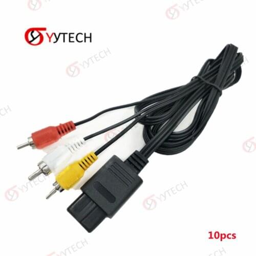 YYTECH 10pcs Game TV Audio Video AV Cable to RCA Cord for Super Nintendo GameCube N64 SNES Video Accessories