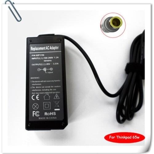 20V 65W Notebook Charger AC Adapter For Lenovo IBM ThinkPad Z61 Z60m Z61m Z60t Z61t Z61e Z61P L420 L421 ordenadores portatiles