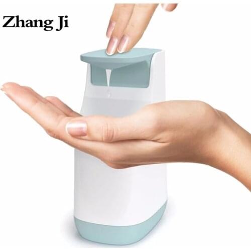 Zhang Ji 350ml Liquid Soap Dispenser Compact Pump Non-Slip Base Handy Fill-Level Non-Drip Nozzle For Bathroom and Kitchen