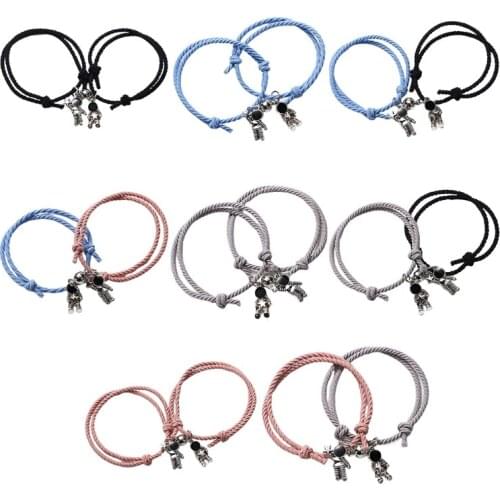 1 pair) Astronaut Star and Moon Attraction Couple Bracelet